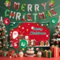 Weihnachten Themen Ballon Set mit grünem Hintergrund und 12-Zoll Latexballons für Party Dekoration. - Rot Grün Weihnachten Hintergrund Set 2618