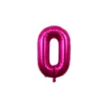 Palloncino in alluminio numero 0 rosa fucsia 32 pollici decorazione festa variante - Number 0 / Rosso rosa
