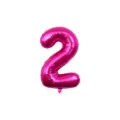 Palloncino in Alluminio Rosa 32 Pollici Numero 2 Decorazione per Festa di Compleanno - Number 2 / Rosso rosa