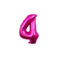 32 inch hot pink number 4 foil balloon for birthday party decorations and celebrations. - Number 4 / Rose Red