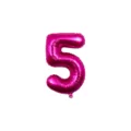 32 inch magenta number 5 foil balloon for birthday party decorations celebration setup. - Number 5 / Rose Red