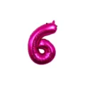 32 inch gradient foil number 6 balloon pink metallic finish birthday party decoration prop SKU - Number 6 / Rose Red