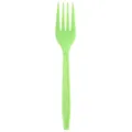 Light green disposable plastic fork, party tableware, lightweight and practical design for events. - Fork / Green