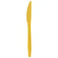 Yellow disposable plastic knife for party, wedding, cake cutting, tableware item. - Knife / Yellow
