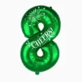 32-inch green foil number 8 balloon with cheers print for birthday party decoration props - 32 Inch Number 8