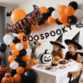 Halloween party decoration balloon arch kit, black and orange latex balloons for event. - Halloween Black Orange Bat Wings Balloon Chain Set