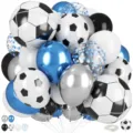Set di palloncini per feste di compleanno di calcio con palloncini in lattice e coriandoli - Bouquet di Palloncini da Calcio