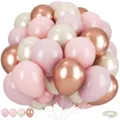 Kit arco palloncini compleanno con lattice rosa, oro rosa e crema per decorazione feste. - Bouquet di Palloncini Rosa