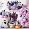 Halloween pink purple balloon arch kit with skull ghost latex balloons for party decor main - Halloween Pink Purple Black Balloon Set