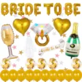 Bachelorette party balloon set Bride to Be foil balloons wedding decoration supplies kit - Gold Bachelorette Party Set