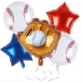 Set di palloncini in alluminio con guanto e palla da baseball per feste decorazioni - Set di 5 Palloncini Sportivi