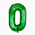 Palloncino Mylar Numero 0 Verde 32 Pollici Stampato Cheers Decorazione Festa Di Compleanno - 32 Pollici Numero 0