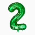 palloncino in alluminio verde numero 2 da 32 pollici con stampa cheers per feste compleanno - 32 Pollici Numero 2