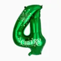 32 Inch Green Foil Number 4 Balloon Party Decoration Cheers Printed Mylar Balloon - 32 Inch Number 4