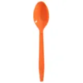 Orange disposable plastic spoon for party, wedding, and birthday celebration events. - Spoon / Orange