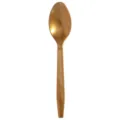 Gold disposable plastic spoon with decorative handle for party celebration and dining event use - Spoon / Gold