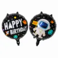 18 Pollici Palloncini Alluminio Astronauta Spazio Rotondo Festa Compleanno Bimbi - 18 Pollici Astronauta Lettera Bifacciale