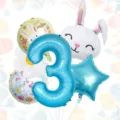 Set di palloncini in alluminio numero 3 a tema pasquale per decorazioni di feste. - Set Digitale di Pasqua 3