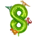 40 inch green number 8 dinosaur foil balloon set for kids birthday party decoration supplies - Dinosaur Green Number 8 Set