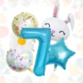 Easter number 7 foil balloon party decoration photo prop bunny balloon set for celebration - Easter Digital Set 7