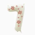 Number 7 foil balloon with pink flower print, perfect for birthday party decorations and photo props. - 32 Inch Milky White Floral Number 7