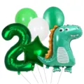 Dinosaur balloon set with number 2 foil balloon and latex balloons for kids birthday party decor - Dinosaur Set 2