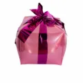 Palloncino in foglia di alluminio rosa a forma di scatola regalo con fiocco per festa. - Scatola Regalo Rosa con Nastro Rosa Vivo