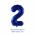 Palloncino In Alluminio Numero 2 Blu Notte 40 Pollici Decorazione Festa Di Compleanno - 40 Pollici Numero 2