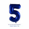 40 inch night blue number 5 foil balloon party decoration for birthday celebration supplies - 40 Inch Number 5