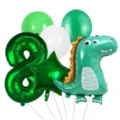 Dinosaur balloon number 8 foil latex set for kids birthday party decoration variant - Dinosaur Set 8