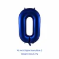 40 inch night blue number foil balloon for birthday party decoration and celebration setup. - 40 Inch Number 0