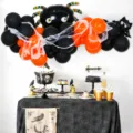 Halloween balloon arch kit black orange spider foil balloons party scene decoration - Halloween Black and Orange Balloon Chain 1