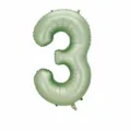Palloncino Alluminio Numero 3 Verde Oliva 32 Pollici Decorazione Festa Compleanno - Numero 3 (Con Imballaggio Individuale) / 32 Pollici / Verde oliva