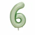 32 inch olive green number 6 foil balloon for birthday party decorations and celebration events. - Number 6 (With Individual Packaging) / 32 Inch / Olive Green