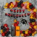 Halloween feest decoratie ballon boog set met spinnen ballonnen voor griezelige feesten - Halloween Zwart en Rood Vleermuis Ballon Ketting