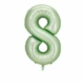 32 inch olive green number 8 foil balloon for birthday party decorations and celebrations. - Number 8 (With Individual Packaging) / 32 Inch / Olive Green