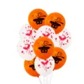 Μπαλόνια Halloween σετ πορτοκαλί νυχτερίδα λευκό αιματηρό αποτύπωμα χεριού λάτεξ - 12 Ίντσες Νέο Halloween Ματωμένο Χέρι + Πορτοκαλί Μαύρη Νυχτερίδα Mix 50 Τεμ/Πακέτο