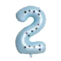 Palloncino foil numero 2 blu da 40 pollici con stampa di zampe di cane per feste - Number 2