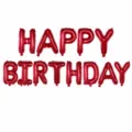 16 inch red happy birthday foil letter balloons set for party decoration with ribbon and straw - Red Happy Birthday