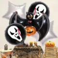 5pcs Halloween balloon set spooky party decoration 18 inch round aluminum foil balloons - Halloween 5-Piece Set 16449