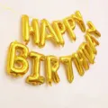 Gold Happy Birthday foil letter balloons set, 16 inch party decoration for celebrations. - Gold Birthday Party Set