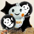 5pcs Halloween balloon set 18 inch round star ghost foil balloons party decoration spooky decor - Halloween 5-Piece Set 16456