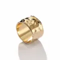 Anello per sciarpa largo martellato dorato fibbia in metallo accessorio moda minimalista - 1# Oro