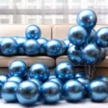 Metallische blaue Latex Luftballons für Hochzeit Party Dekoration, 12 Zoll glänzendes Set. - Blau
