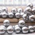 Metallische silberne Latex Luftballons, 12 Zoll 2.8g einlagig für Hochzeit Party Deko. - Silber