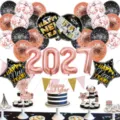 2027 Neujahr Party Ballon Dekorationsset mit wunderschönen roségoldenen Zahlenballons. - Neujahr Roségold Ballon Set 1