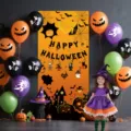 Μπαλόνια λατέξ διακόσμησης πάρτι Halloween και τρομακτικό σκηνικό φόντου για γιορτές. - Set Μπαλονιών φόντου Halloween
