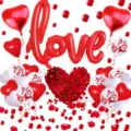 Valentine Day balloon set red white heart foil balloons Love letter wedding party decor - Heart Love Valentine's Set 4