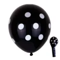 Black and white polka dot latex balloon for birthday party decorations and celebrations. - Polka Dot Balloons / Black White Dots