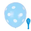 Blue polka dot latex balloon for birthday party and wedding decoration, round balloon, 12 inch. - Polka Dot Balloons / Light Blue with White Dots